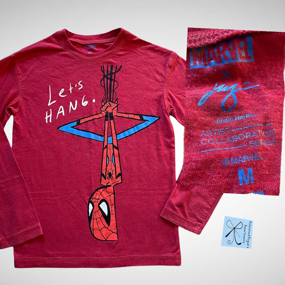 Marvel x Target Justin Harder Artist Collab Series Spider-man Shirt Kids Sz M